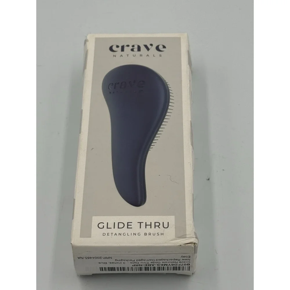 Crave Naturals Glide Thru Detangling Brush Blue New in Box
